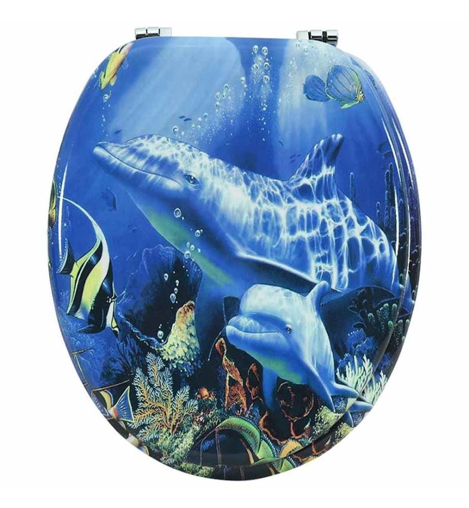 Siège de toilette avec Couvercle MDF Dauphins