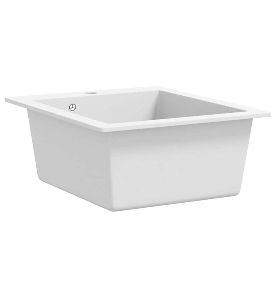 Granitspüle Einzelbecken Weiss