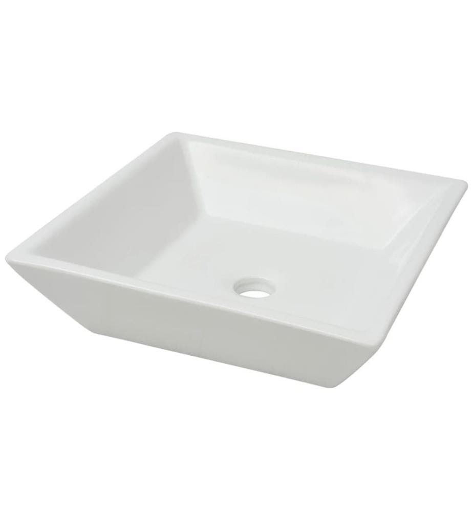 Waschbecken Quadratisch Keramik Weiss 41,5 x 41,5 x 12 cm