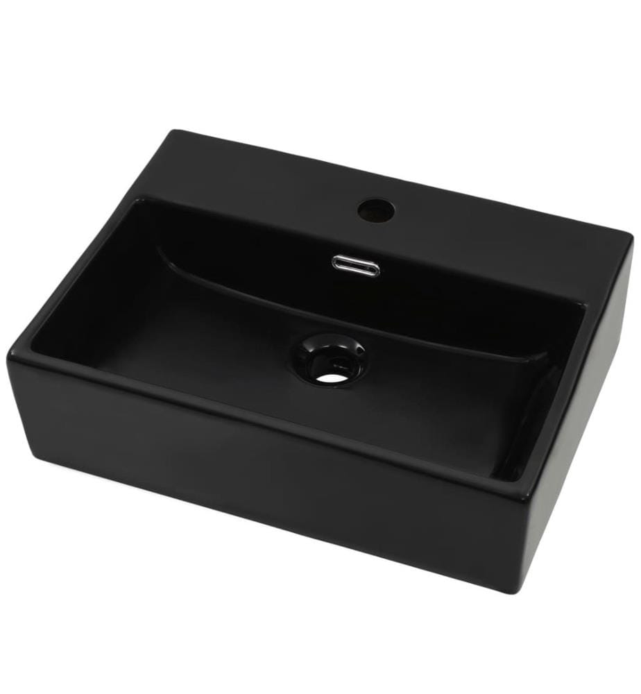 Waschbecken mit Hahnloch Keramik Schwarz  51,5 x 38,5 x 15 cm