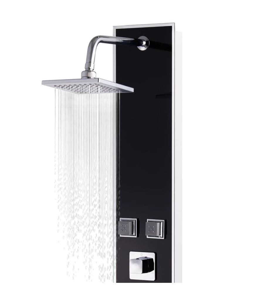 Duschpaneel Glas 18×42,1×120 cm Schwarz