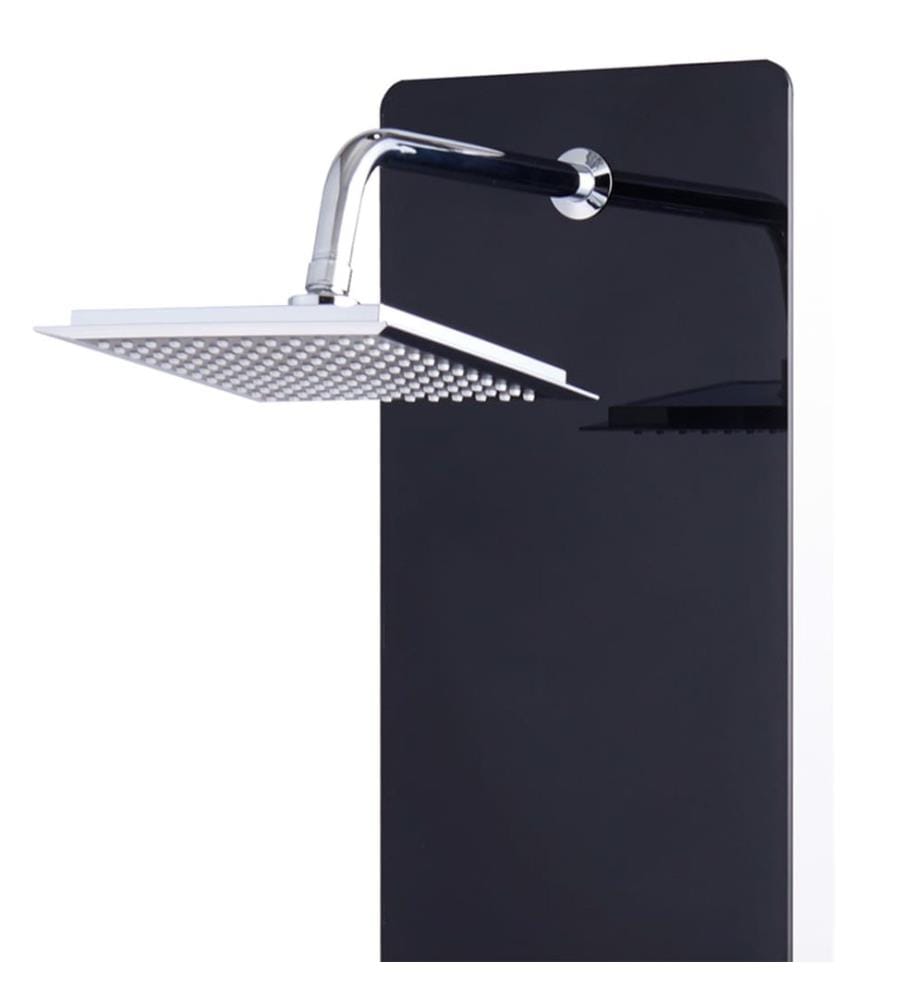 Duschpaneel Glas 25×44,6×130 cm Schwarz