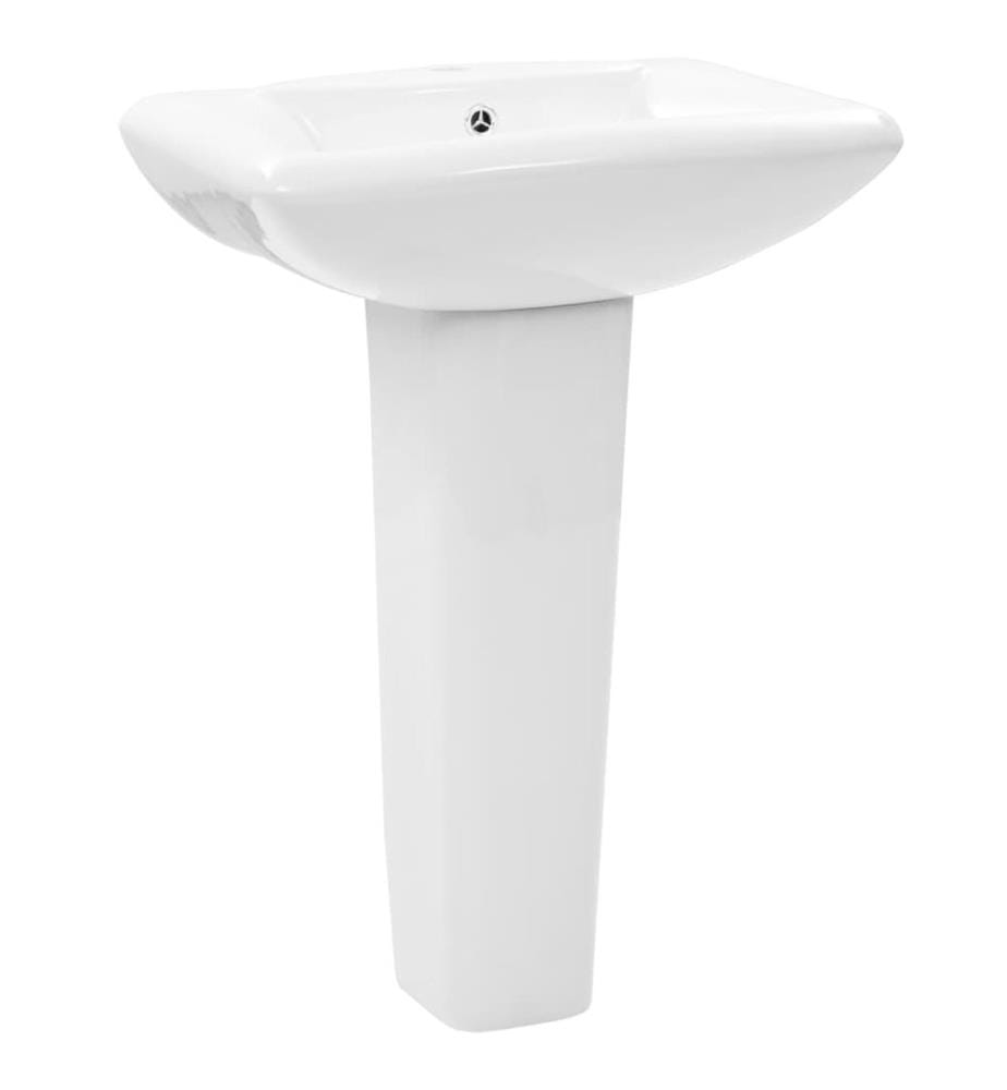 Freistehendes Waschbecken mit Säule Keramik Weiss 580x470x200 mm
