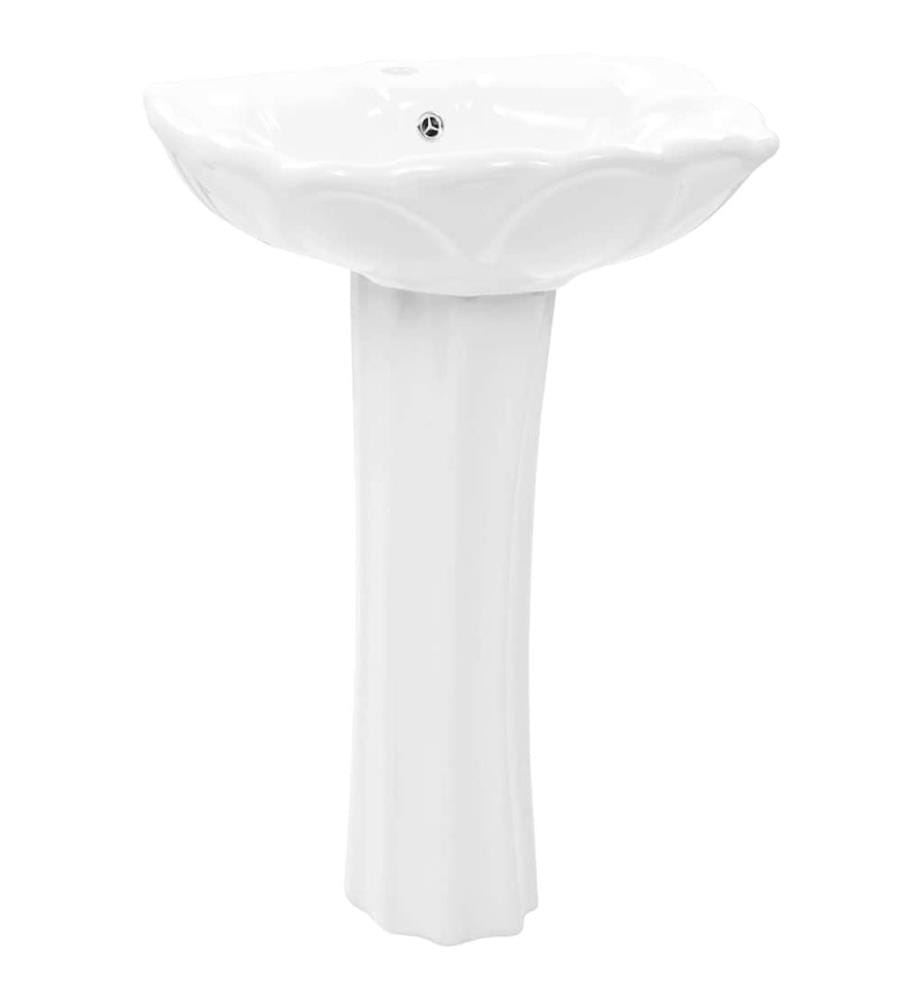 Freistehendes Waschbecken mit Säule Keramik Weiss 580x510x200 mm
