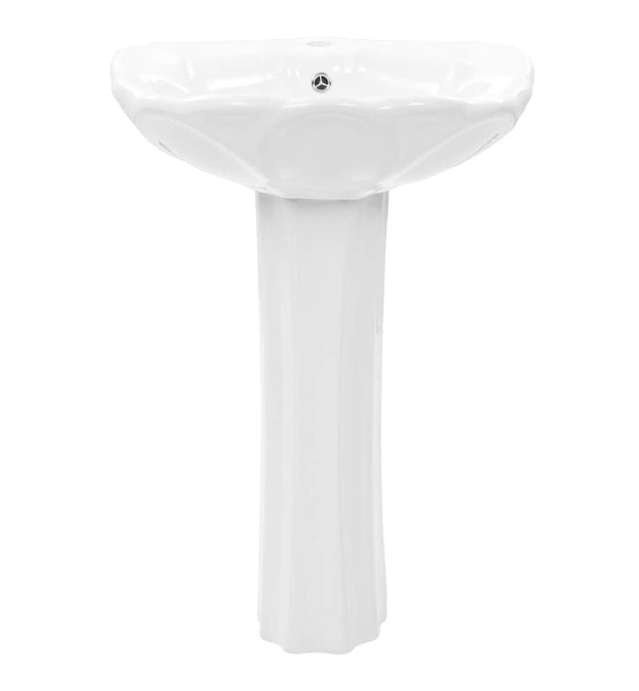 Freistehendes Waschbecken mit Säule Keramik Weiss 580x510x200 mm