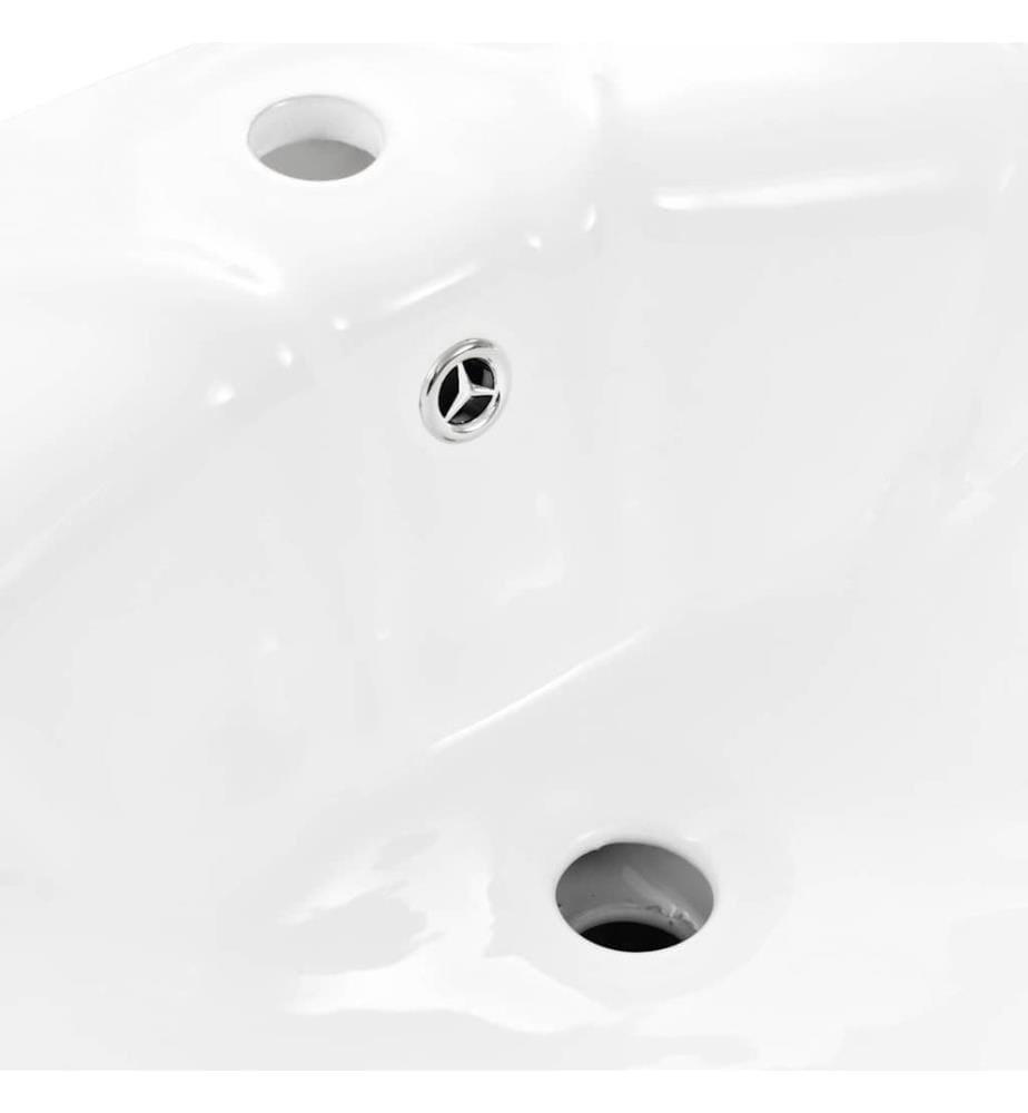 Freistehendes Waschbecken mit Säule Keramik Weiss 580x510x200 mm