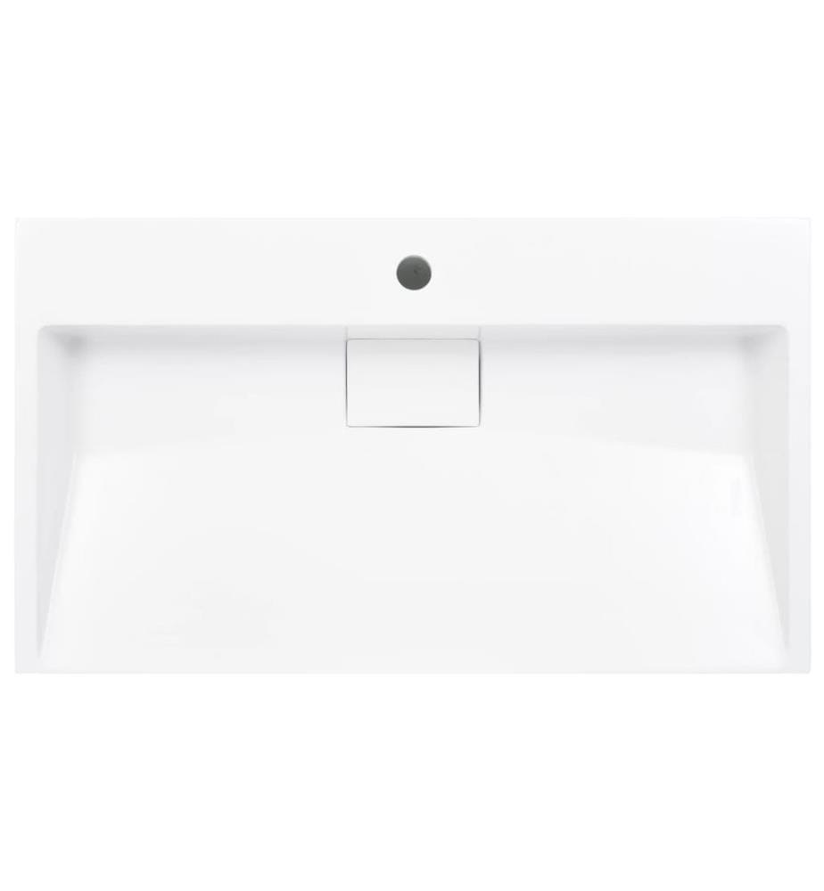 Lavabo 80x46x11 cm Fonte minérale/marbre Blanc