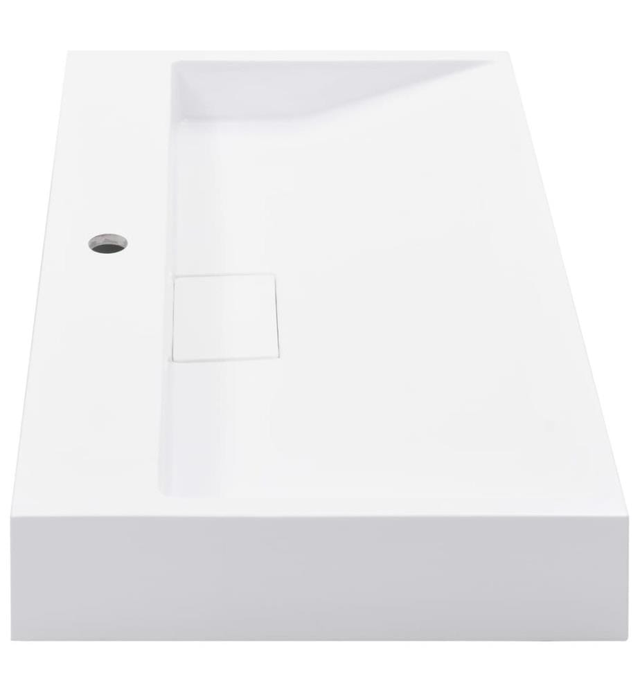 Lavabo 80x46x11 cm Fonte minérale/marbre Blanc