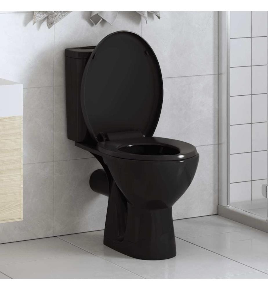 Toilettensitz mit Absenkautomatik und Quick-Release Schwarz