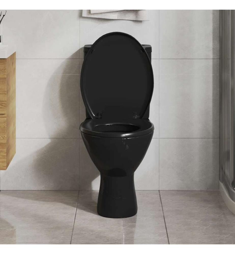 Toilettensitz mit Absenkautomatik und Quick-Release Schwarz