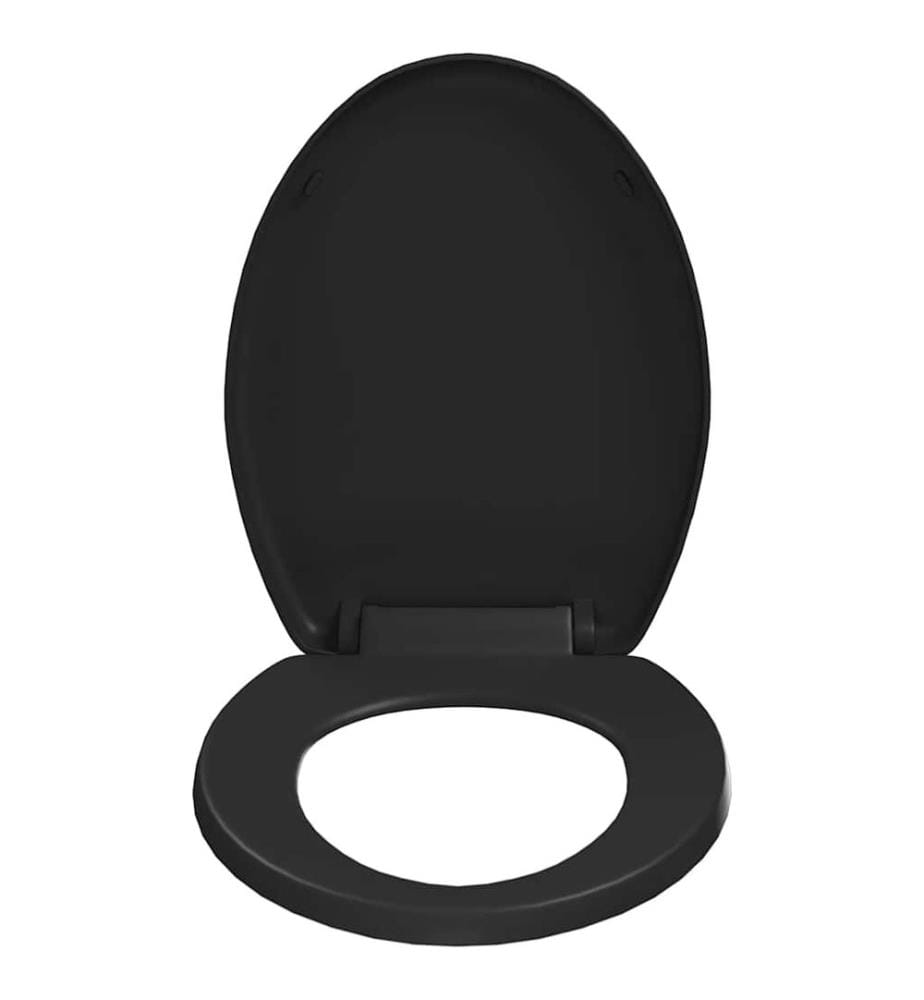 Toilettensitz mit Absenkautomatik und Quick-Release Schwarz