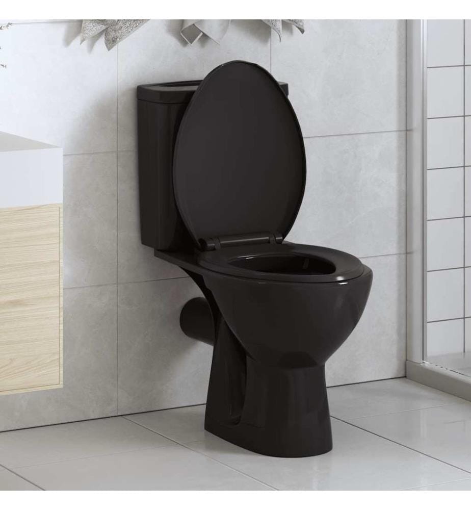 Toilettensitz mit Absenkautomatik und Quick-Release Schwarz