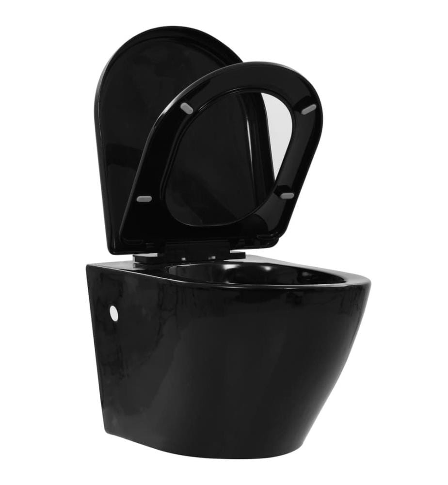 Wand-WC ohne Spülrand Keramik Schwarz