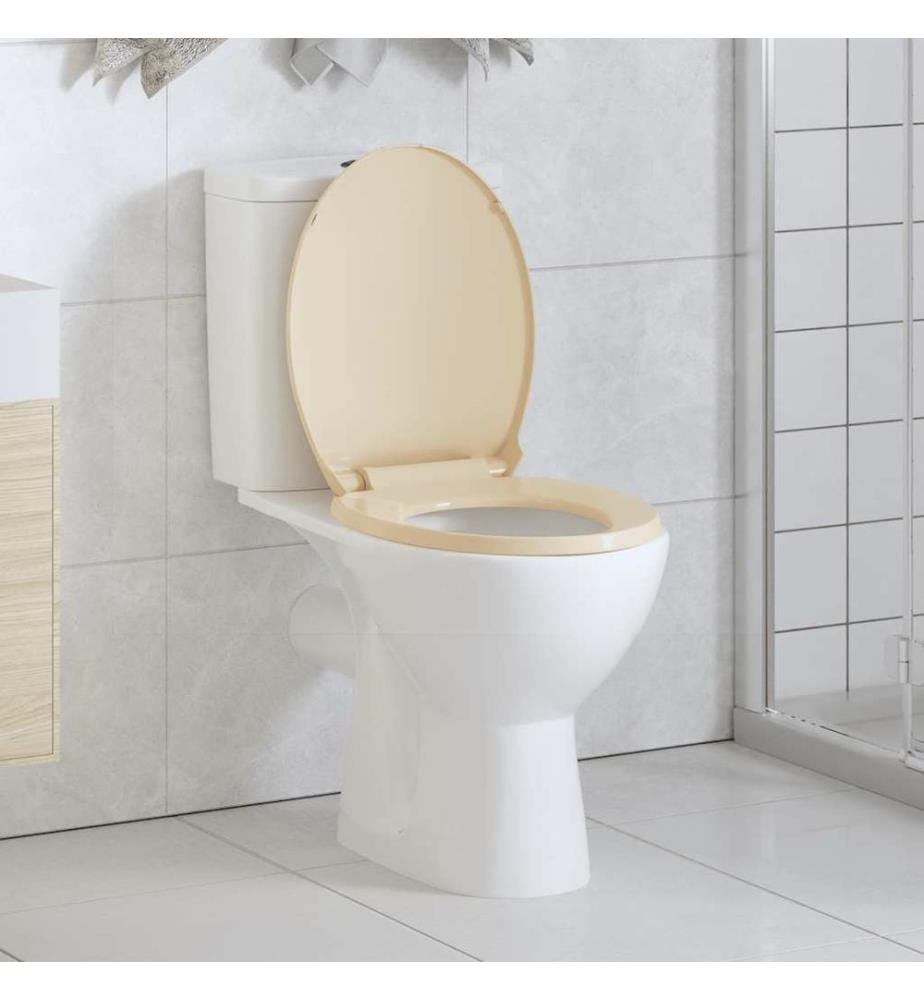 Siège de toilette à fermeture en douceur Beige Ovale