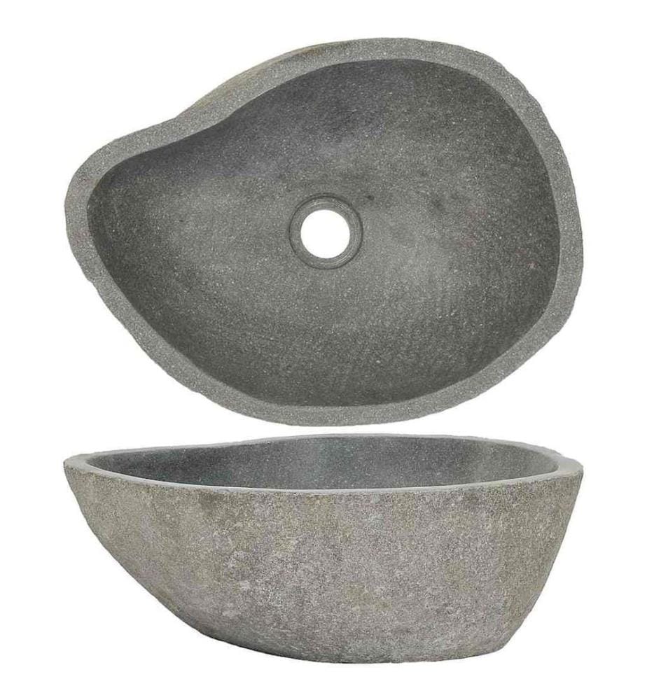 Lavabo en pierre de rivière Ovale (37-46)x(29-36) cm