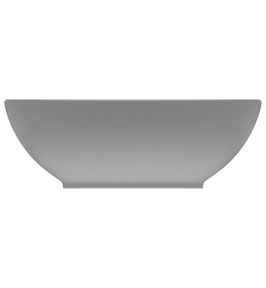 Lavabo ovale de luxe Gris clair mat 40x33 cm Céramique