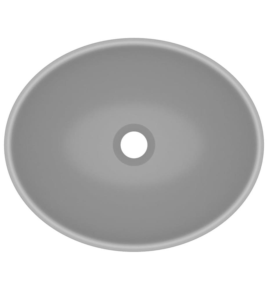 Lavabo ovale de luxe Gris clair mat 40x33 cm Céramique