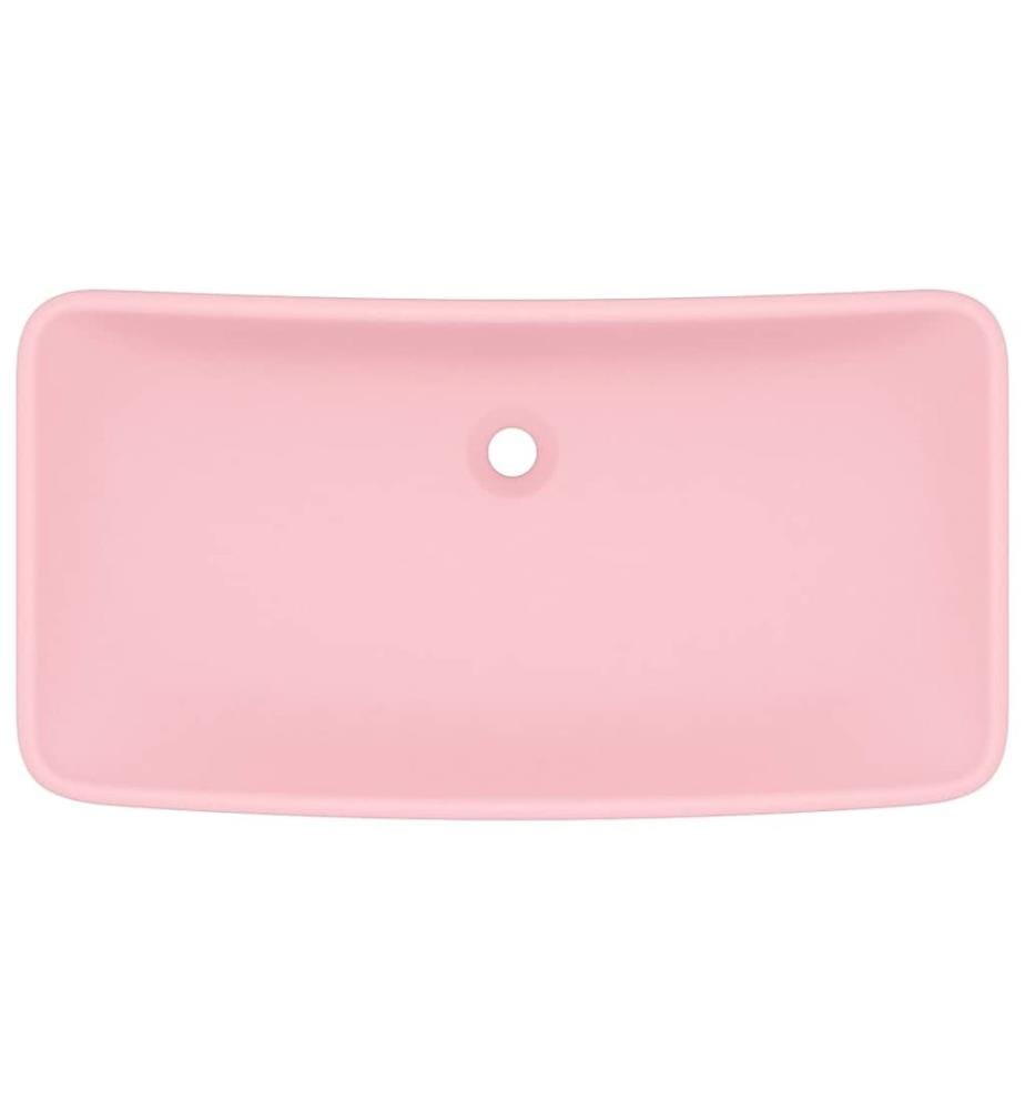 Lavabo de luxe rectangulaire Rose mat 71x38 cm Céramique