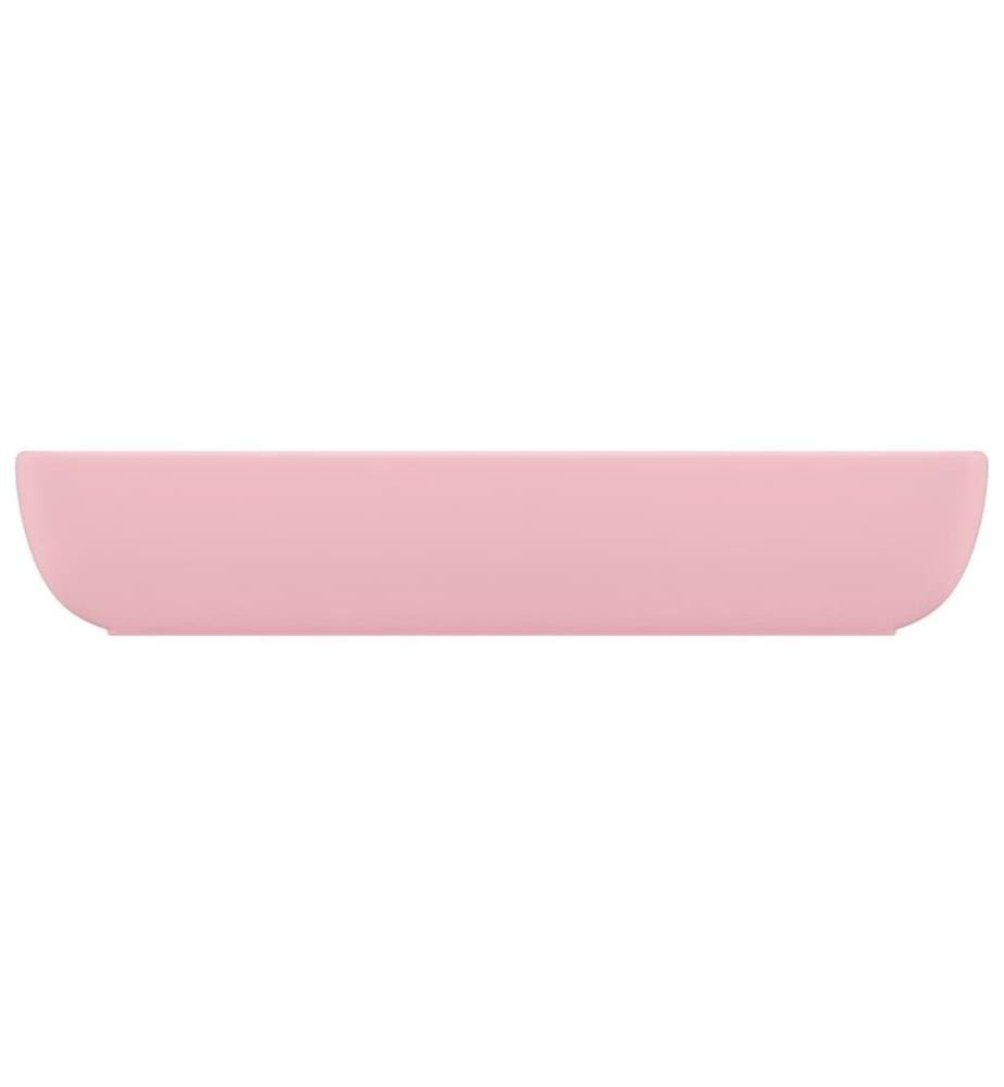Lavabo de luxe rectangulaire Rose mat 71x38 cm Céramique