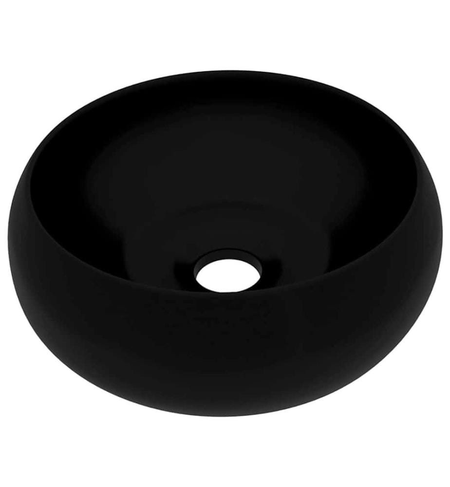 Luxuriöses Waschbecken Rund Matt Schwarz 40x15 cm Keramik