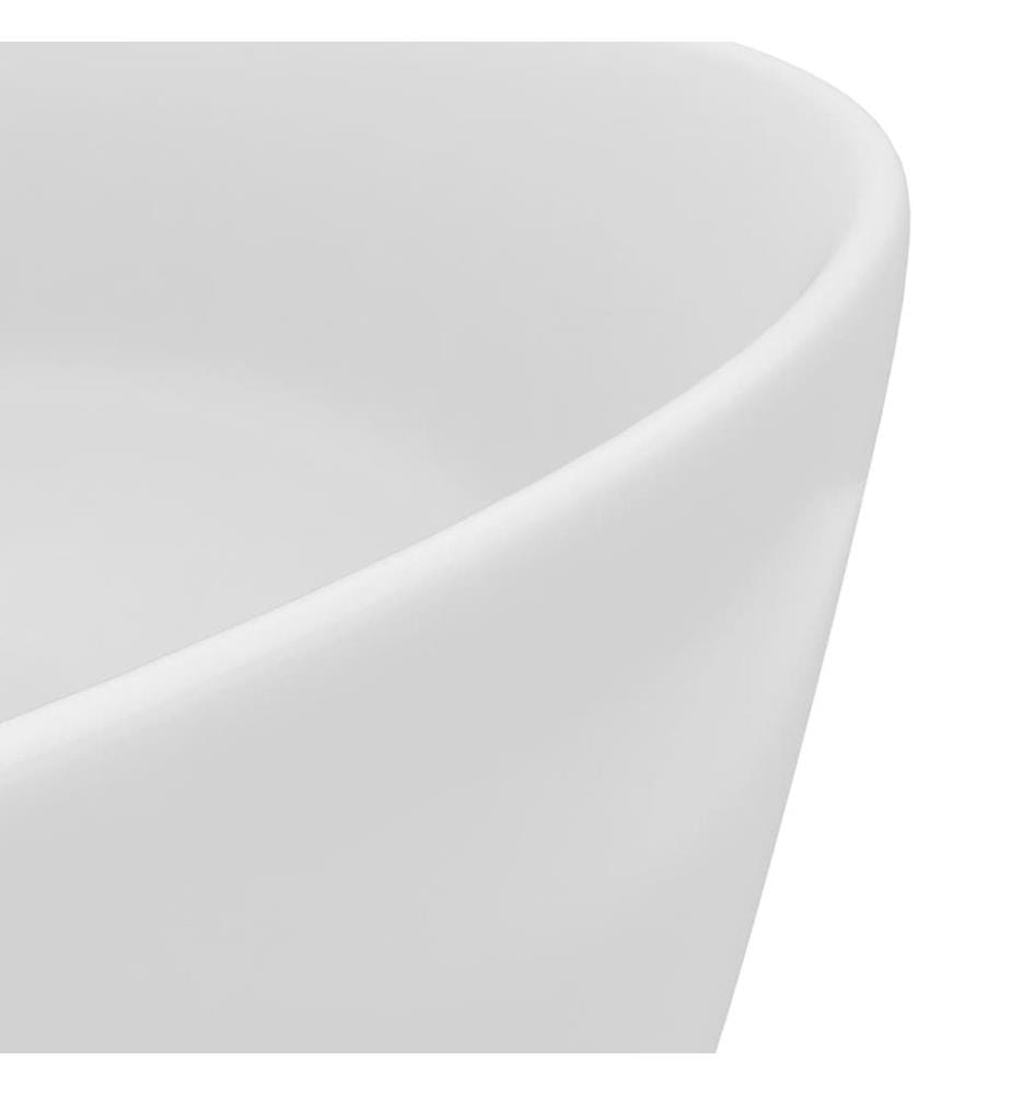 Luxuriöses Waschbecken Rund Matt Weiss 40x15 cm Keramik