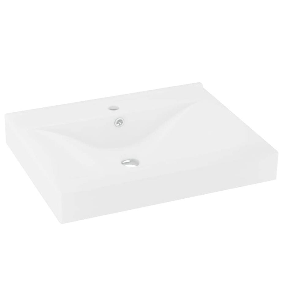 Lavabo avec trou de robinet Blanc mat 60x46 cm Céramique