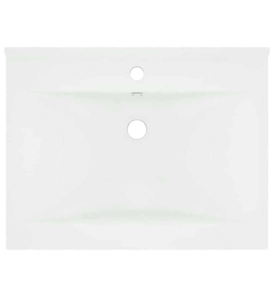 Lavabo avec trou de robinet Blanc mat 60x46 cm Céramique