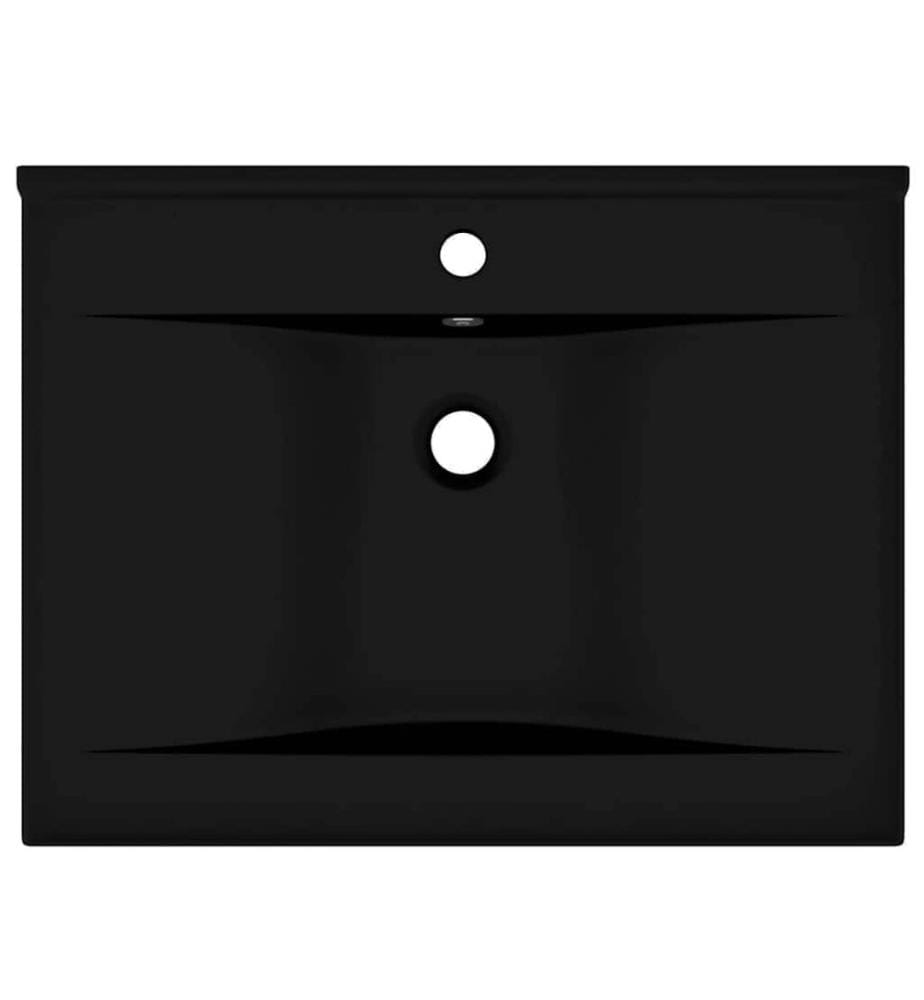 Lavabo avec trou de robinet Noir mat 60x46 cm Céramique