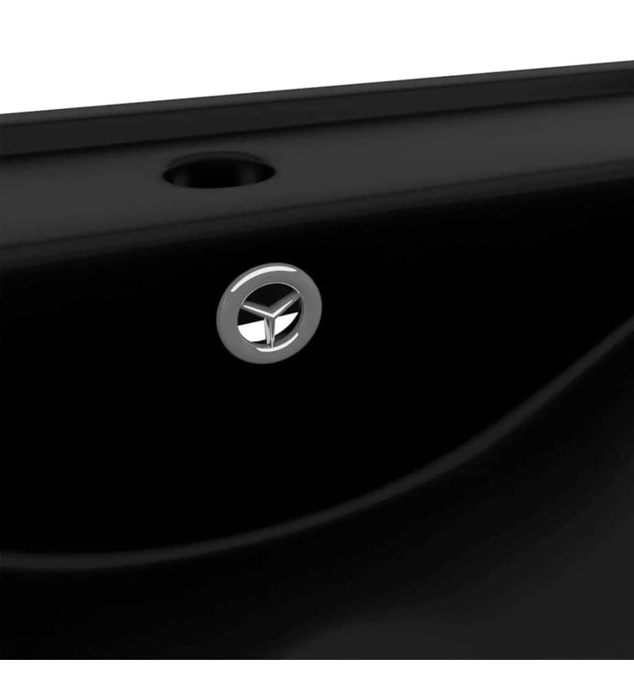 Lavabo avec trou de robinet Noir mat 60x46 cm Céramique