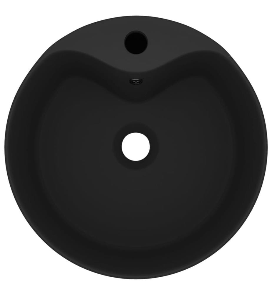Lavabo de luxe avec trop-plein Noir mat 36x13 cm Céramique
