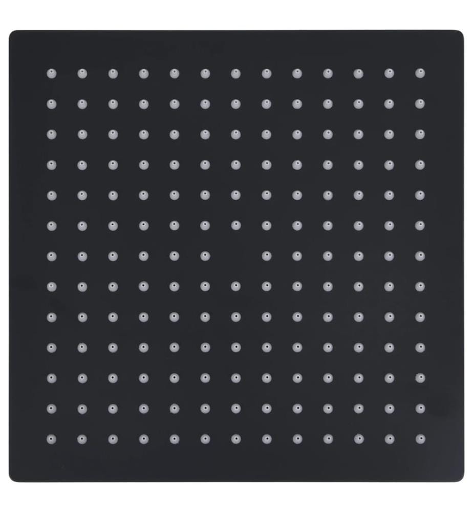 Regenbrause Edelstahl 25x25 cm Quadrat Schwarz