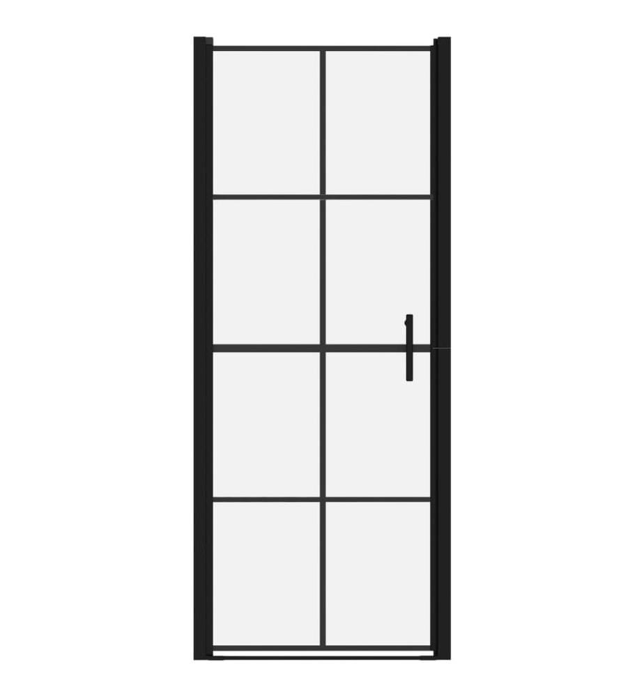 Duschtür Hartglas 91x195 cm Schwarz