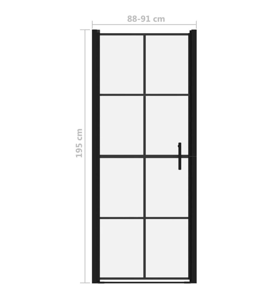 Duschtür Hartglas 91x195 cm Schwarz