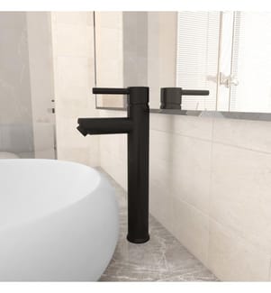 Badezimmer Mischbatterie Schwarz 12x30 cm