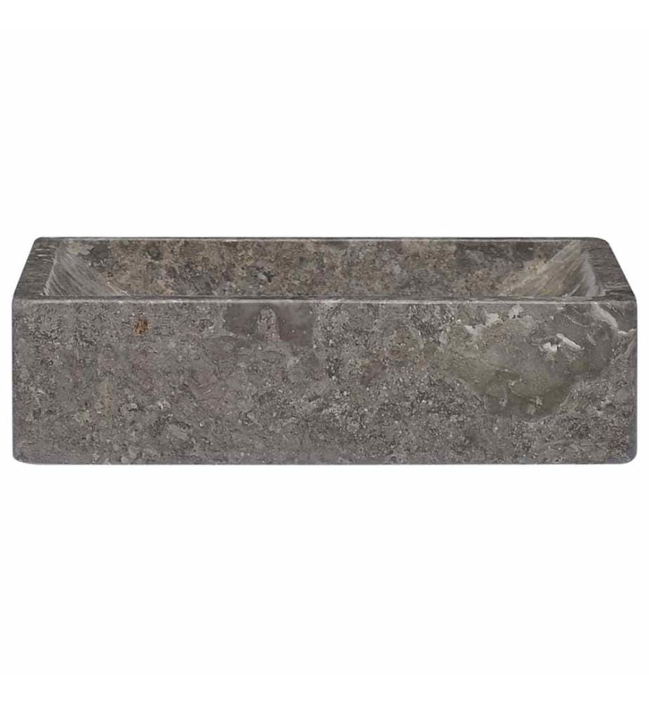 Lavabo 45x30x12 cm marbre gris brillant