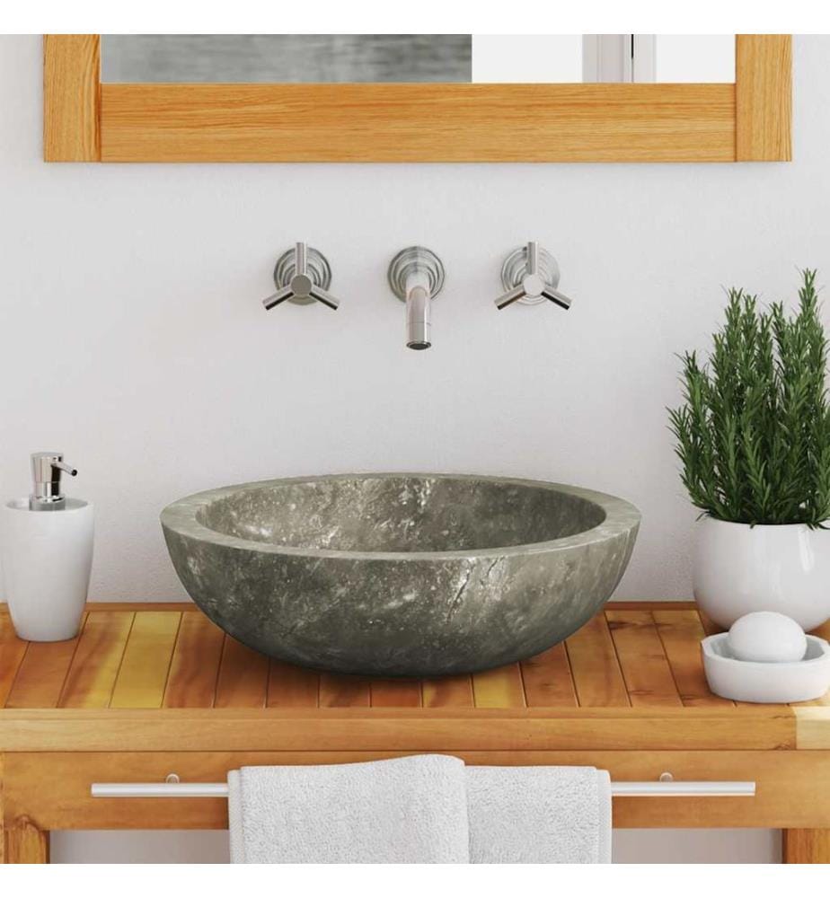 Lavabo Gris Ø40x12 cm Marbre