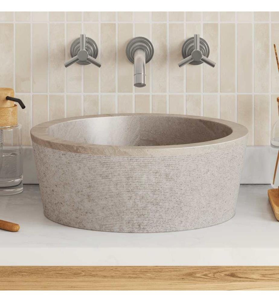 Lavabo Gris Ø40x15 cm Marbre
