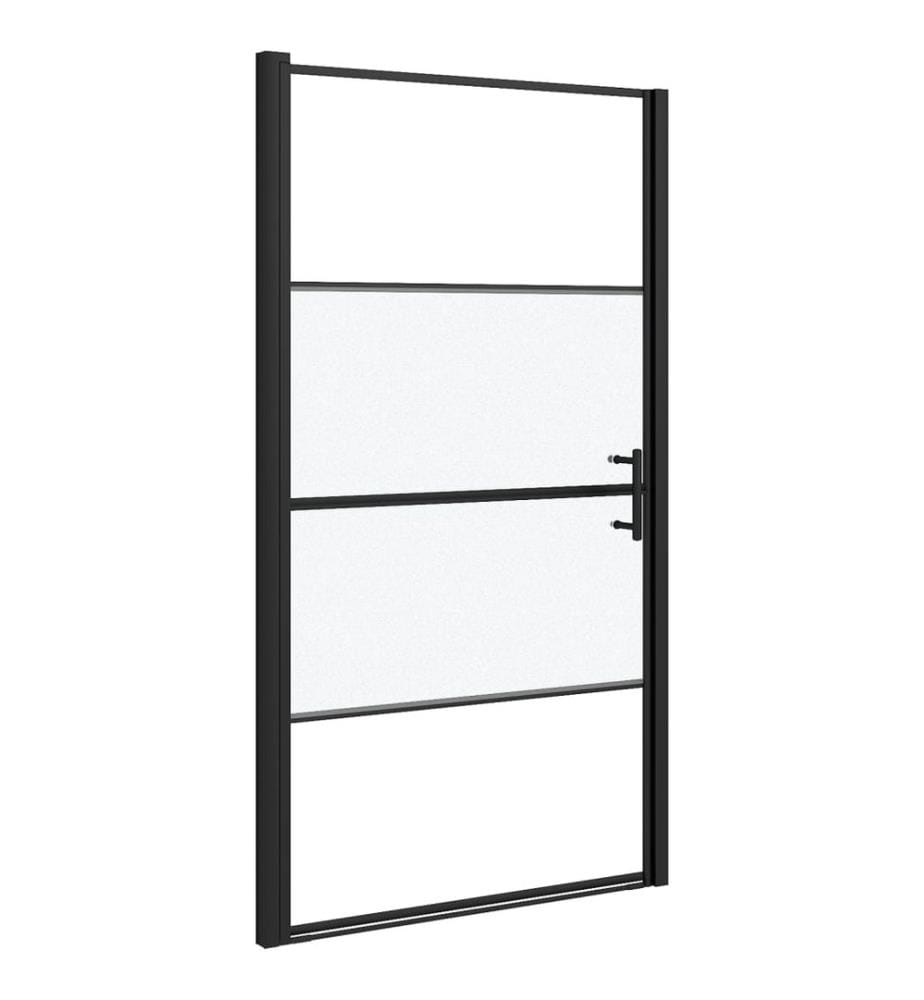 Duschtür 100x178 cm Halbmatt Hartglas Schwarz