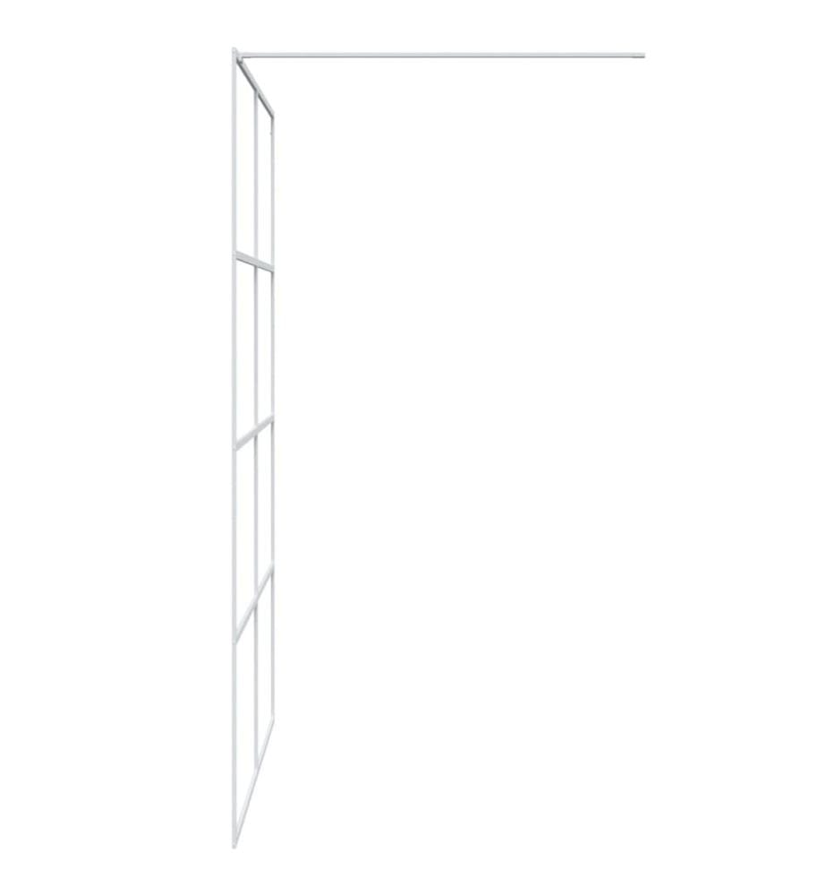 Duschwand für Begehbare Dusche Weiss 140x195 cm ESG-Klarglas