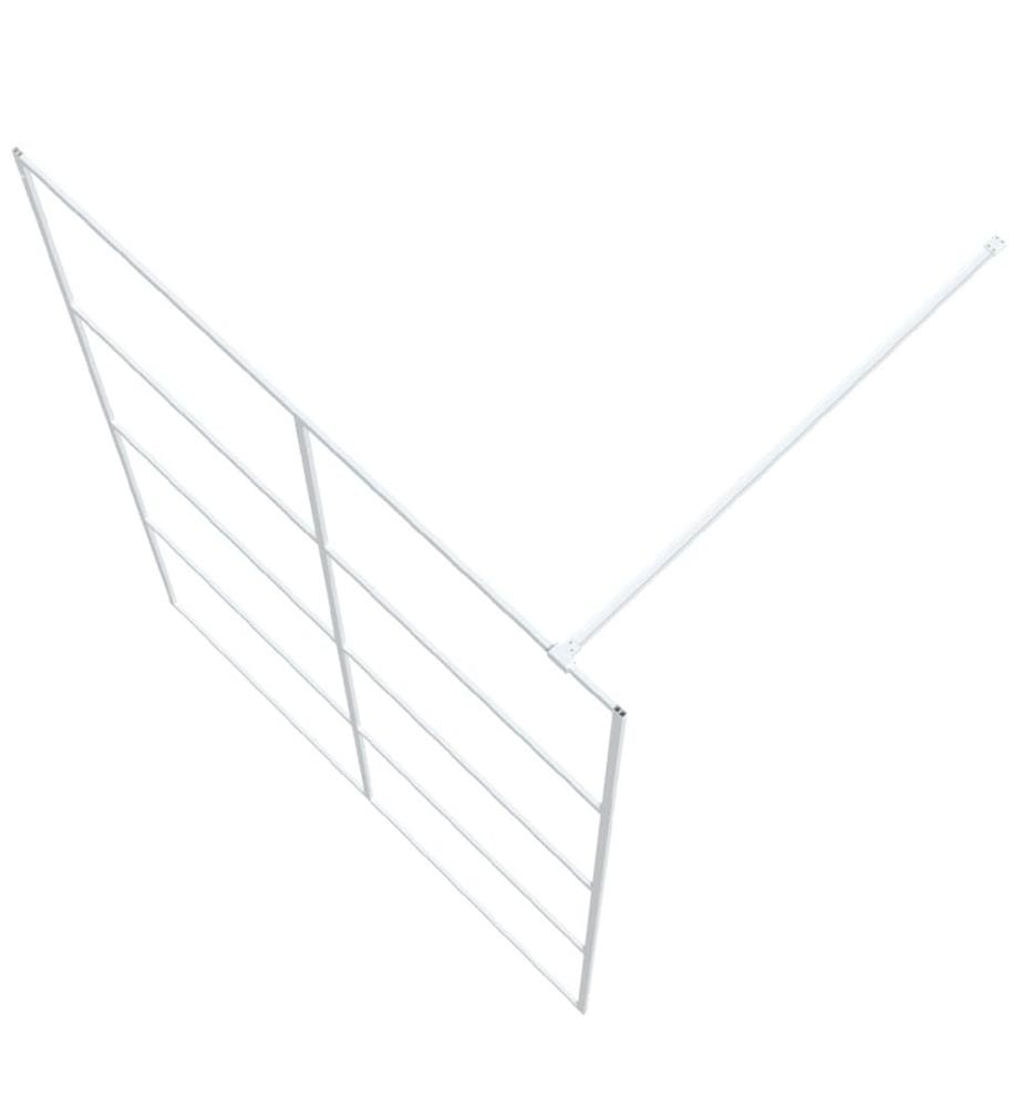Duschwand für Begehbare Dusche Weiss 140x195 cm ESG-Klarglas