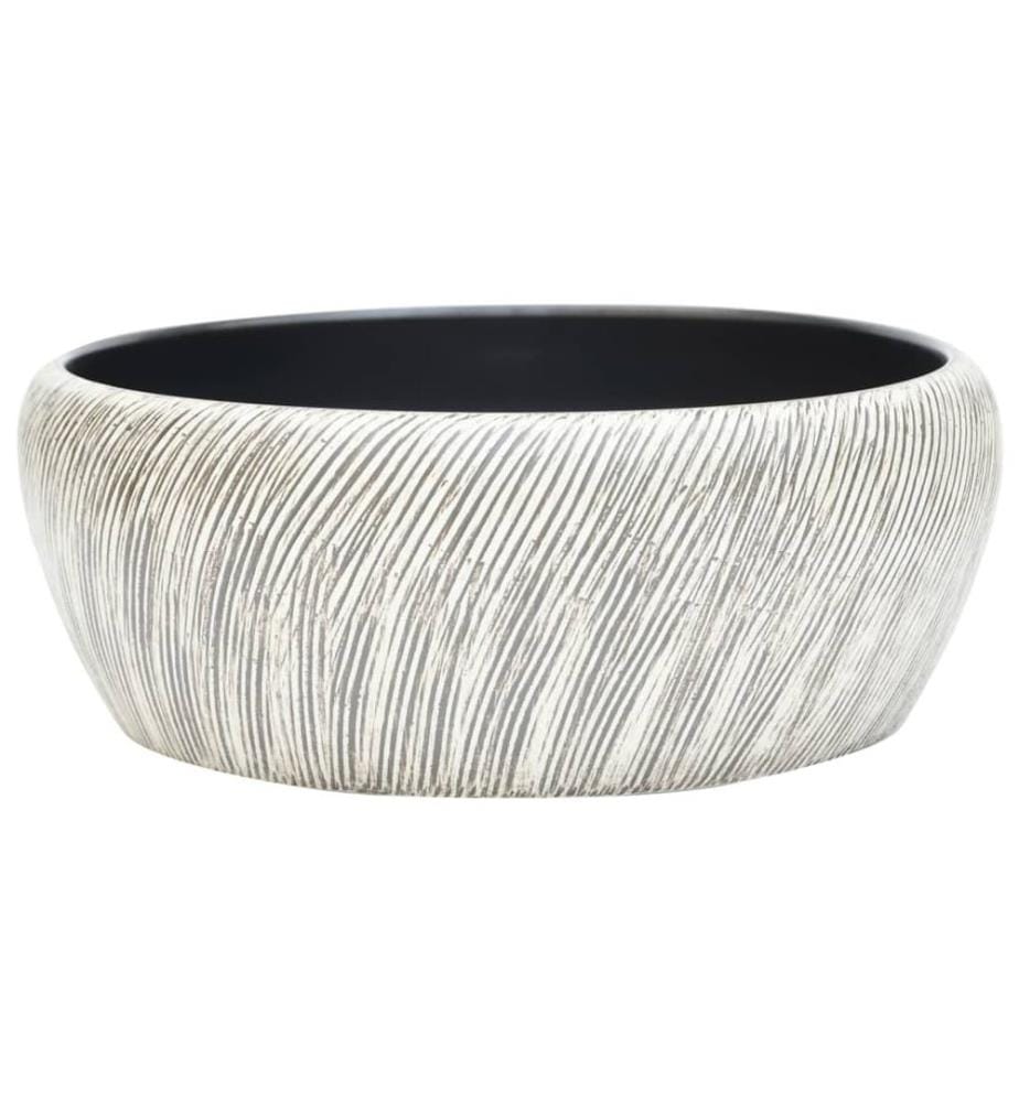 Vasque à poser noir et gris rond F41x14 cm céramique