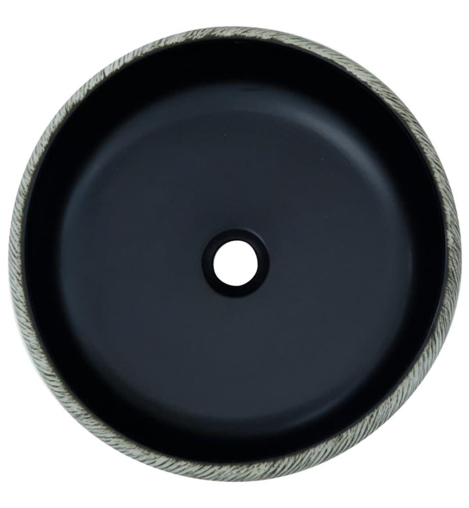 Vasque à poser noir et gris rond F41x14 cm céramique