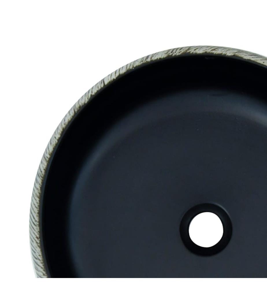 Vasque à poser noir et gris rond F41x14 cm céramique