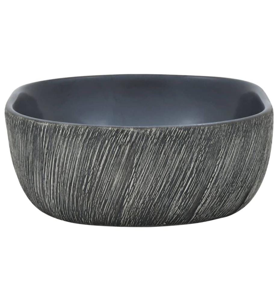 Aufsatzwaschbecken Schwarz und Grau Oval 47x33x13 cm Keramik