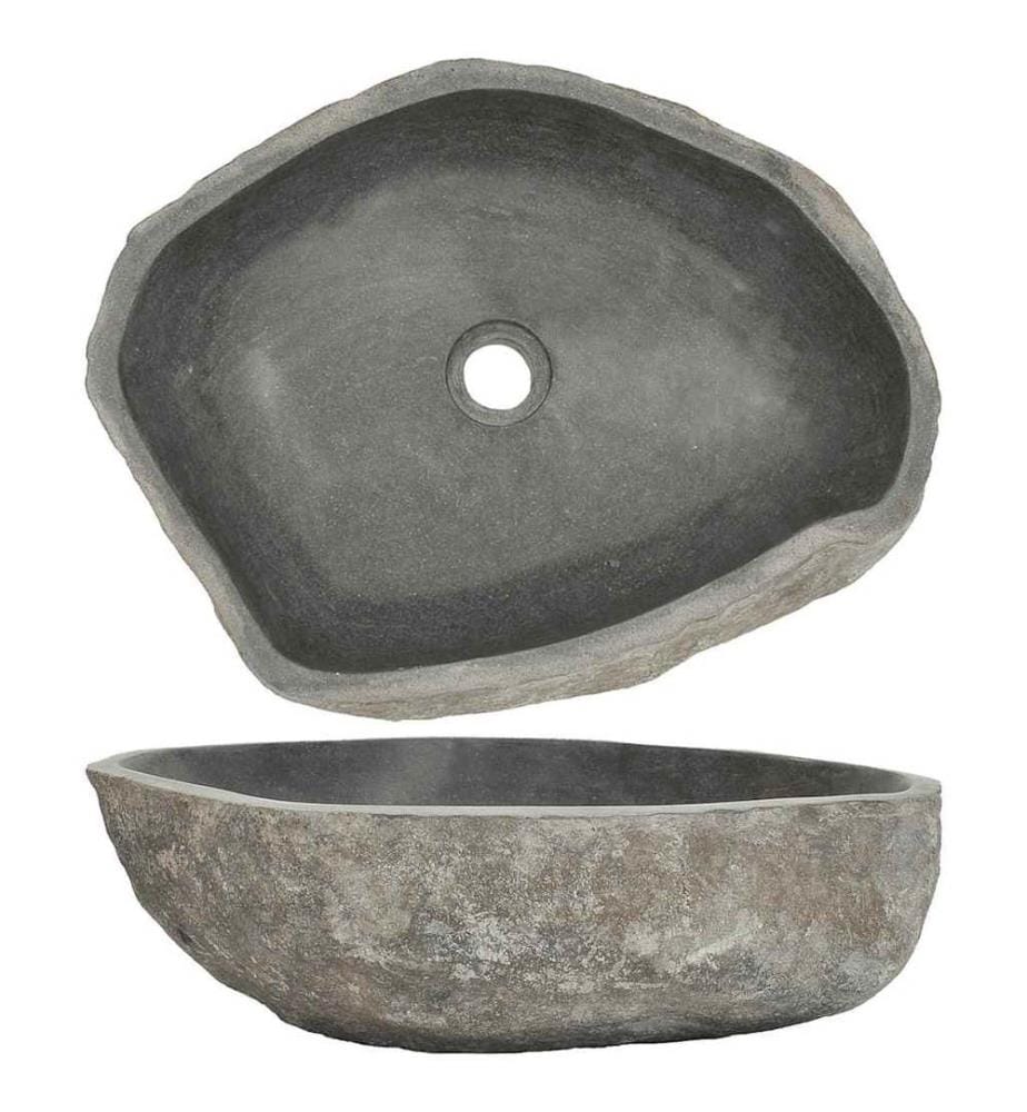 Lavabo en pierre de rivière Ovale (45-53)x(34-41) cm