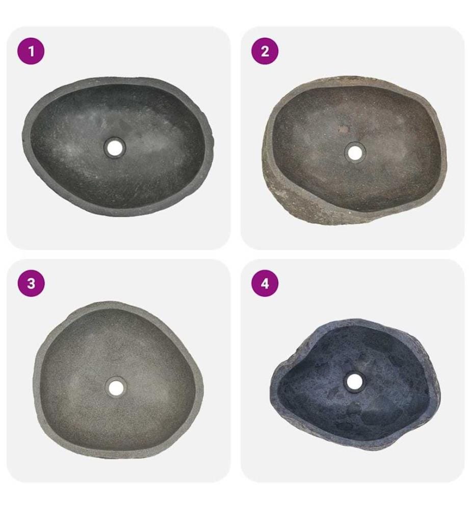 Lavabo en pierre de rivière Ovale (45-53)x(34-41) cm