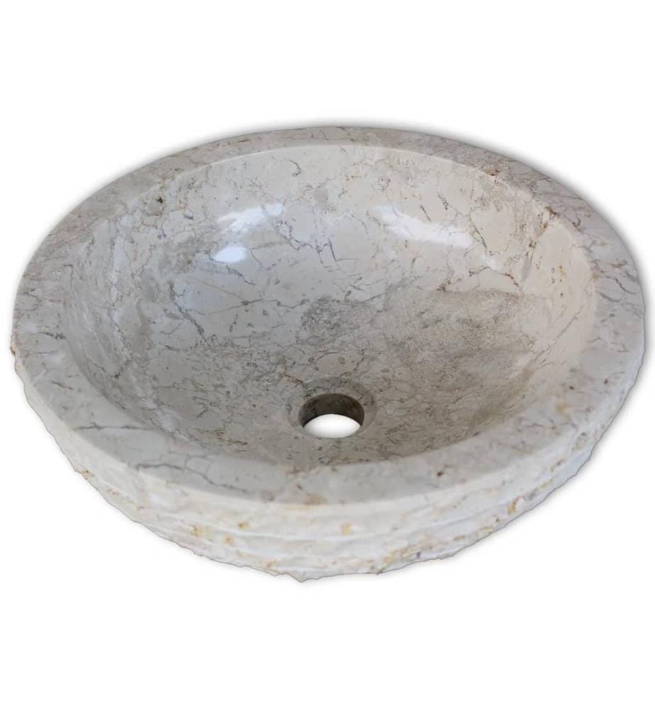 Waschbecken Marmor 40 cm Creme