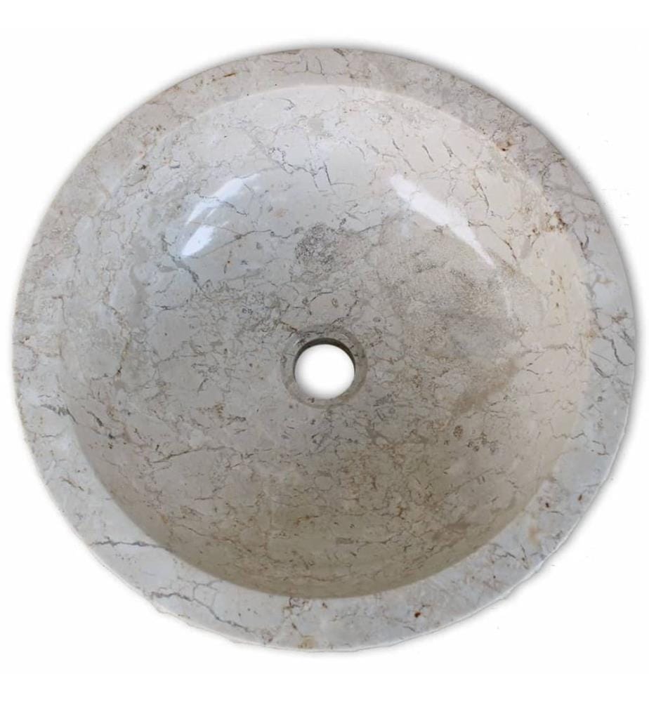 Waschbecken Marmor 40 cm Creme