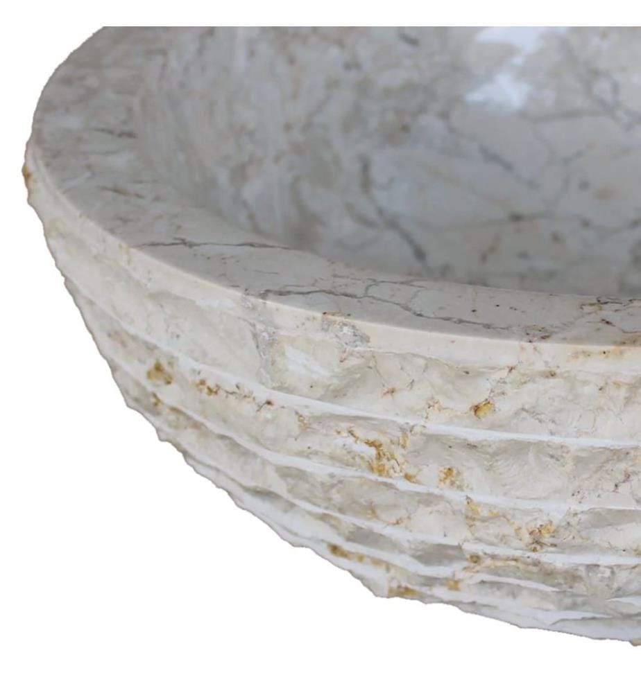 Waschbecken Marmor 40 cm Creme