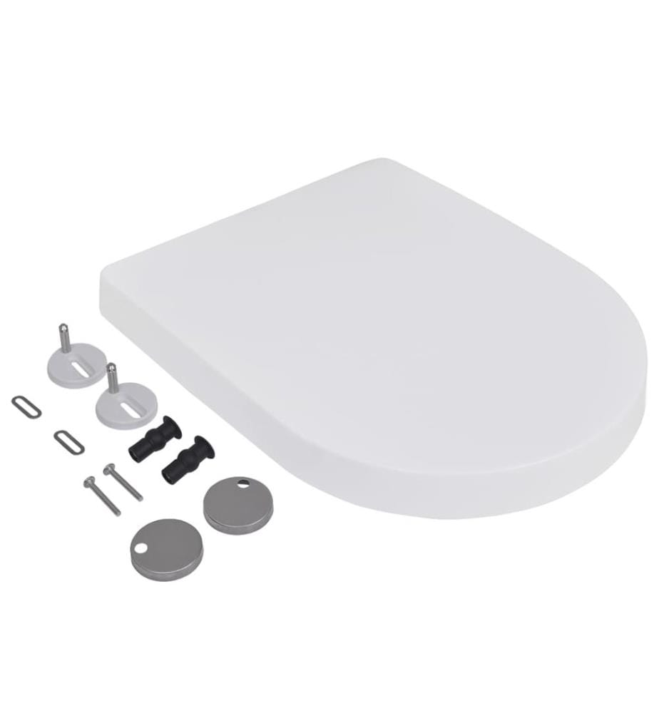 Abattant WC avec frein de chute 2 pcs Plastique Blanc